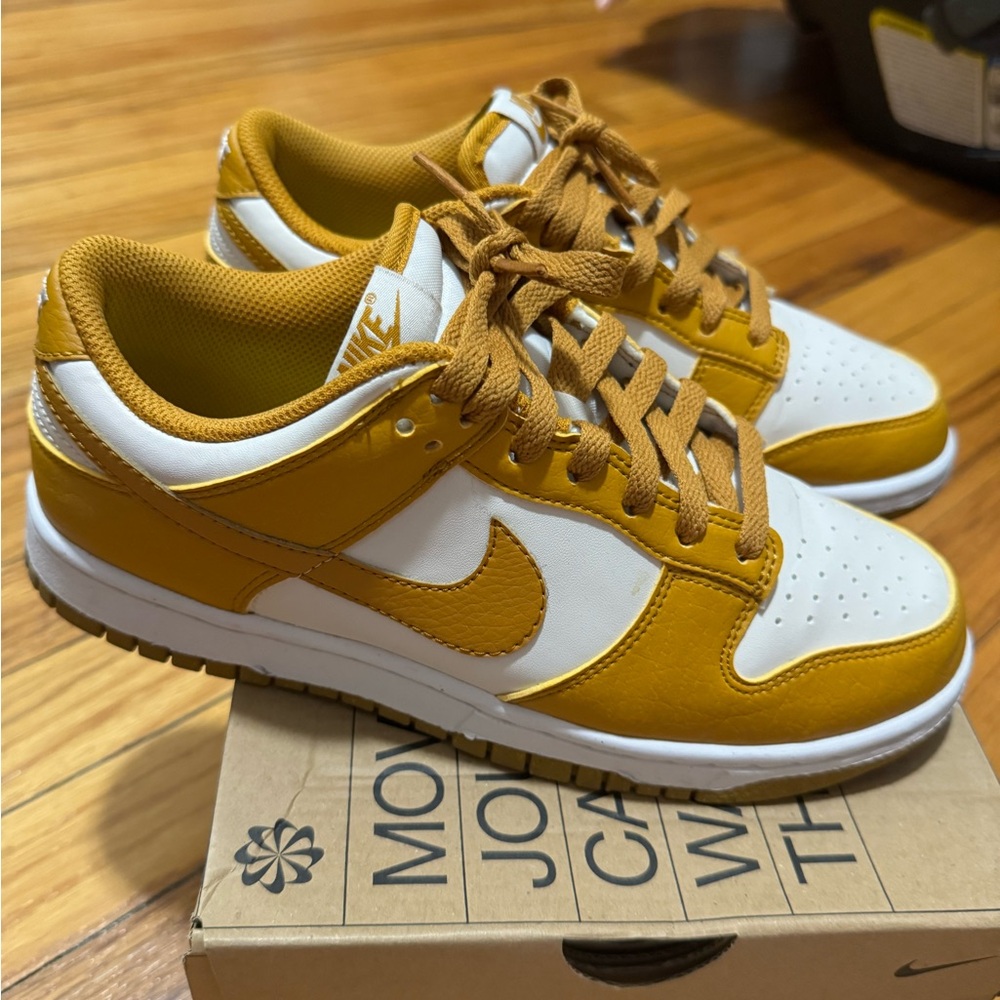 Nike dunks White and Mustard Sneakers